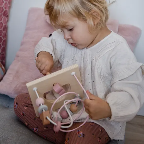 Label Label: 5-in-1 Activity Cube - Pink - Wooden Toy, Shape Sorter, Cog Wheels, Track Maze, Xylophone, Bead Labyrinth, Baby & Toddlers Ages 1+ {5}