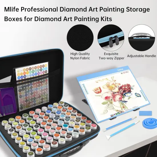 Diamond Painting Storage Boxes - Accessories and Tools Kit (Blue） {5}