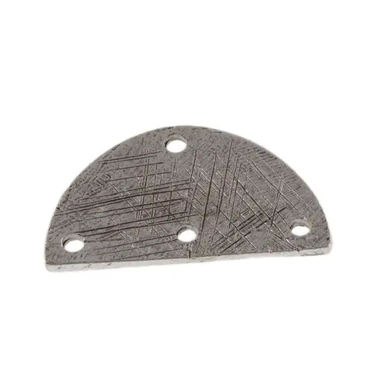 JewelrySupply Etched 22x12mm 4 Hole Half Circle Connector Antique Silver (Package of 2) {1}