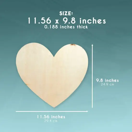 Juvale 6 Pack Unfinished Wood Heart Cutouts, 12 x 10 Inches, Ideal Arts and Crafts Supplies, DIY Decorations for Wedding, Valentine's Day, Home, Office, and Classroom Brown {5}