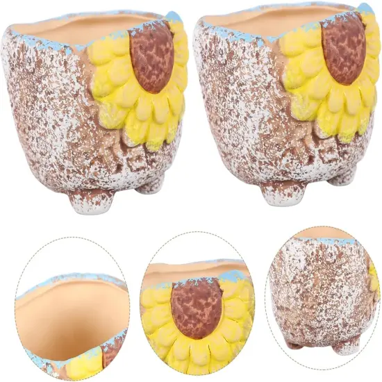 2pcs Hand Painted Cactus Plant Pots {5}