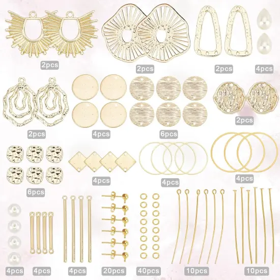 1 Box DIY 10 Pairs Flat Round Charms Geometry Earring {2}
