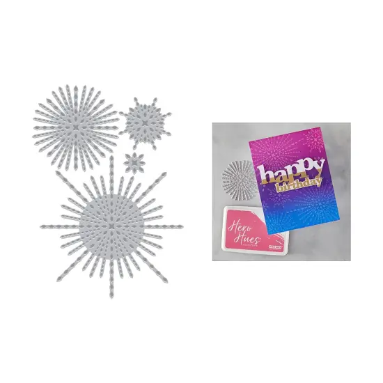 Hero Arts Letterpress & Foil Plate-Starbursts Set, Lovely {7}