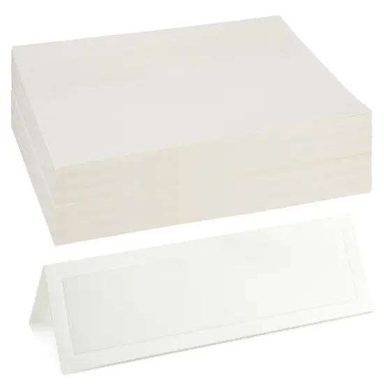Place Cards - 60-Pack Large Tent Cards, Blank Foldover Table Placecards, Seat Assignment for Wedding, Holiday Dinner, Restaurant Reservation, Laser and Inkjet Printer Friendly, 3.5 x 11 Inches White {1}