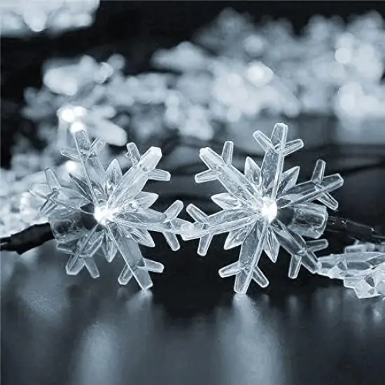 100 LED Solar Christmas Snowflake Lights {5}