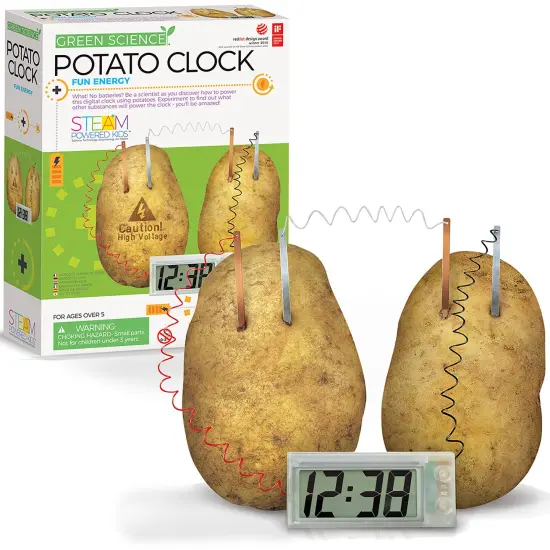 4M: Green Science: Potato Clock - DIY & Experience Battery-Free Renewable Energy, Power A Digital Clock, STEM Learning Craft Activity Kit, Kids Age 5+ {3}