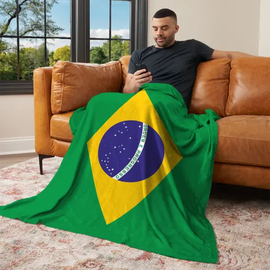 Country Flag Silk Touch Throw Blanket Brazil {3}