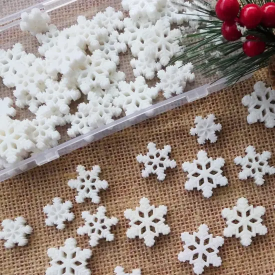 60 Pcs Small Snowflakes Christmas Embellishments {5}