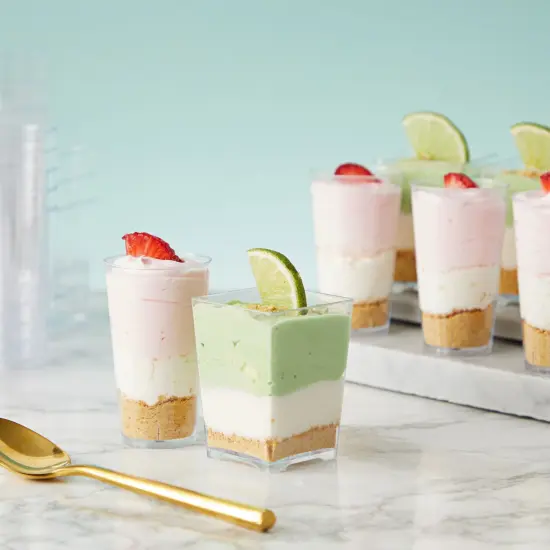 72 Pieces Assorted Dessert Cups for Appetizers, Snacks, Plastic Shot Glasses 3oz and 5oz, Cups for Anniversary, Wedding Reception, Baby Shower, Birthday Party (Serves 36) Clear {2}