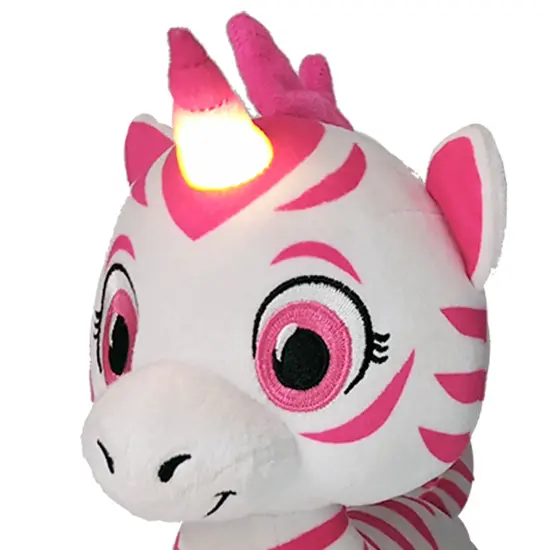 Zoonicorn: Soft Light Zoonies - Assorted Character Plush (Pink Aliel Or Green Ene) - Light-Sound Cuddly Stuffed Figure, LED Horn, Plays Music, Kids 3+ {5}