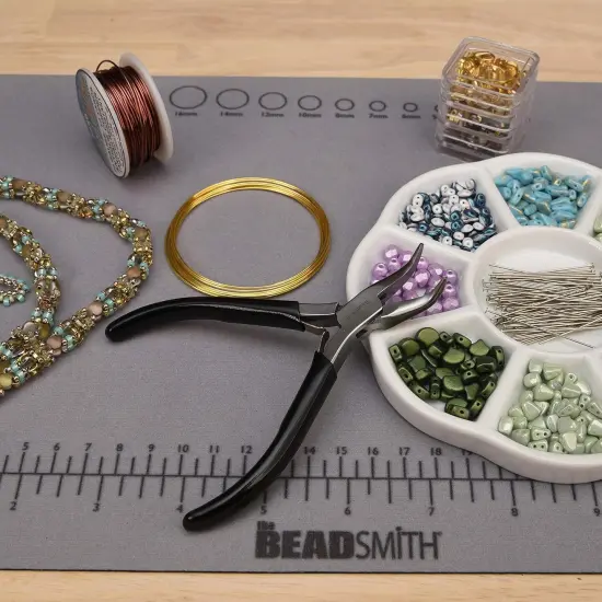 The Beadsmith Bent Chain Nose Pliers &ndash; Extra Fine Tips &ndash; 4.5 inches (114mm) &ndash; PVC Grip Handle with Double Leaf Springs &ndash; Jewelry Making Tool for Creating Bracelets, Earrings and Necklaces {4}