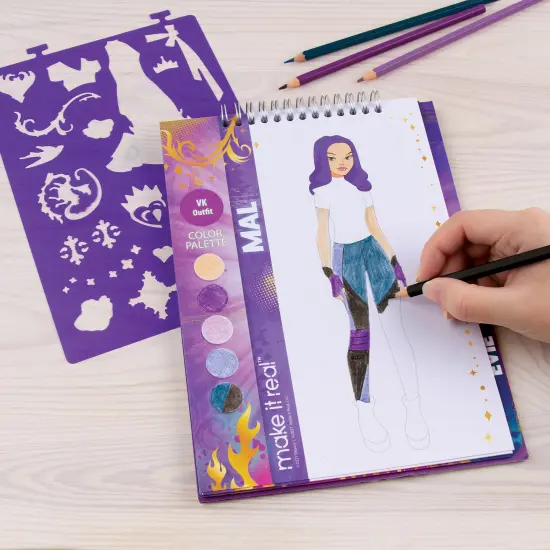 Disney Descendants Royal Wedding: Fashion Design Sketchbook - Make It Real, Includes 183 Stickers & Stencils, Draw Sketch Color & Create, Create Stunning Wedding Themed Fashions {6}