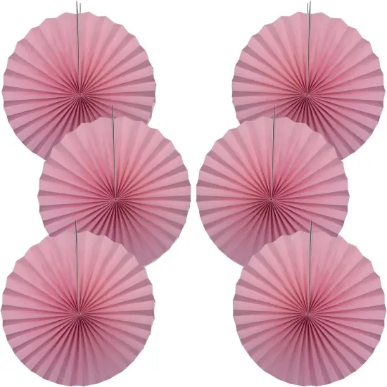 Pink Party Decorations,Pink Paper Decorations for Party,Baby Shower Decorations Party Paper Fans Bulk 16in {4}