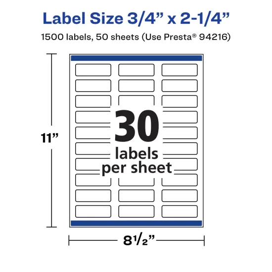 Avery Durable Waterproof Rectangle Labels with Sure Feed, .75" x 2.25" {5}