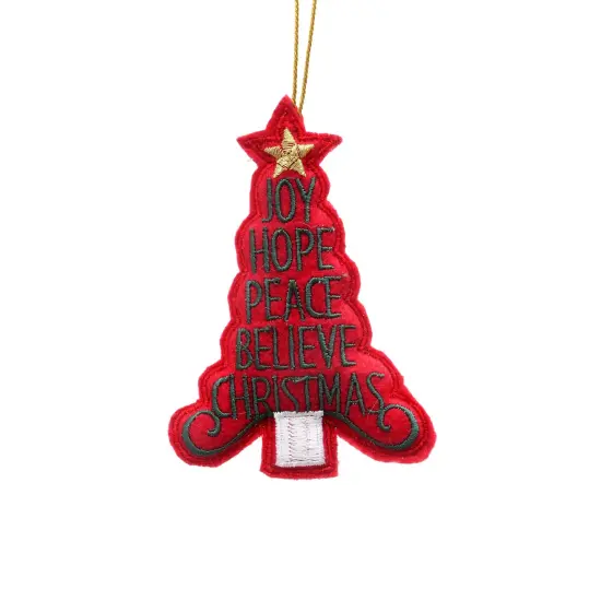 Thread Work Hanging Tree Ornament - Red - 3.5" x 0.5" x 5" {2}