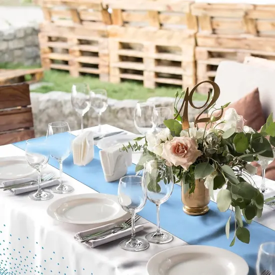 Dusty Blue Baby Shower Decorations Tablecloth {5}