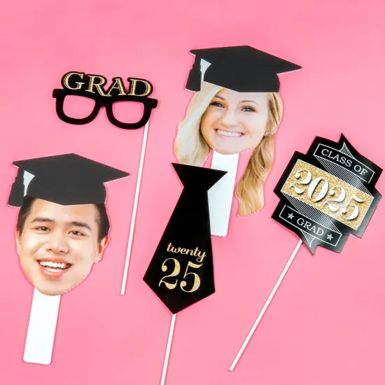Big Dot of Happiness Gold Graduation Party - 2025 Grad Photo Booth Props Kit - 20 Count {5}