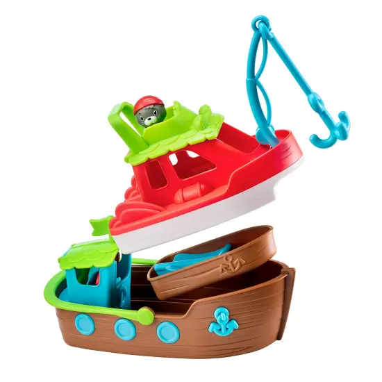 Timber Tots: The Nesting Boats - 3-In-1 Transforming Playset, Seal Animal Figurine, Play Fish, Pop-Up Feature, Stacking Water Toy, Kids-Toddlers 18Mo+ {4}