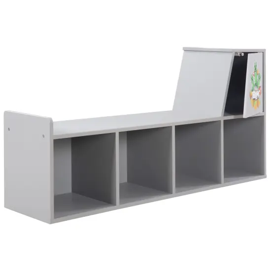 Minecraft: Storage Bench - Wooden Storage w/ Cushioned Reading Shelf, 4 Themed Storage Cubes, Seating & Organization In 1, Game Theme D&eacute;cor, Licensed {7}