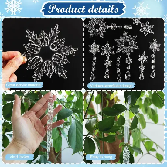 20 Pack Clear Crystal Christmas Ornaments {4}