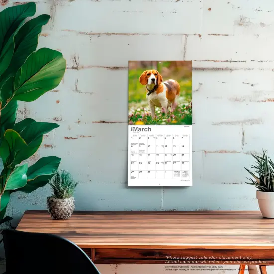 Beagles | 2026 7 x 14 Inch (Hanging) Monthly Mini Wall Calendar {5}