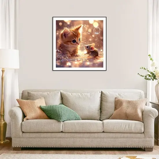5D Diamond Painting Kits - Cat and Mouse Diamond Art Kit {2}