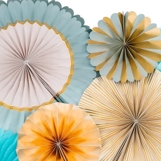 Origami Wall Decoration Set (8 Assorted Round Paper Fans) Birthday Party Baby Shower Wedding Events Decor {3}