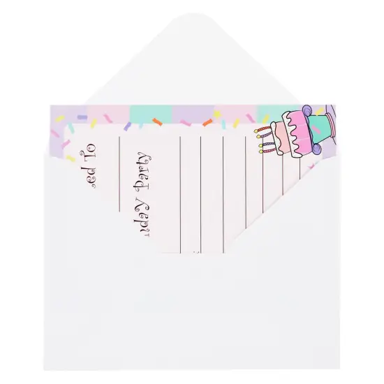 24 Pack Birthday Invitations for Girls, Fill-In Invite Cards with Envelopes, Confetti Design (5x7 in) Purple {7}