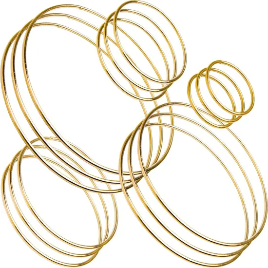 15 Piece Gold Metal Hoop Craft Rings {1}