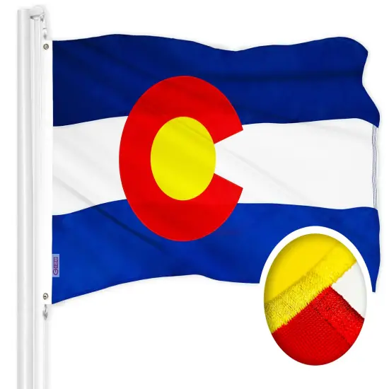 Colorado State Flag 300D Embroidered Polyester 3x5 Ft {1}