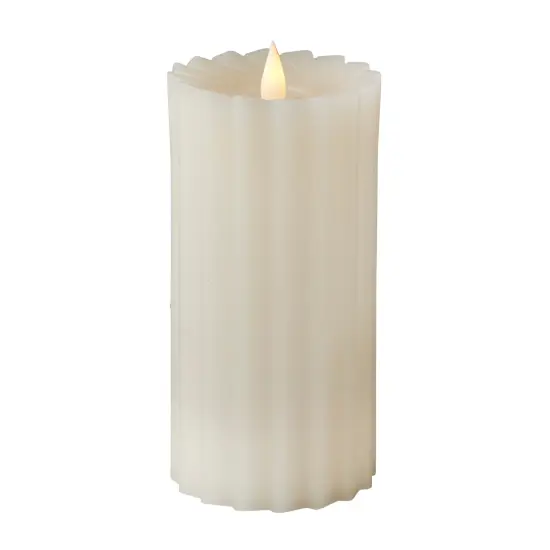Christmas Sutton Fluted Motion Flameless Candle 3.25x7 Ivory {1}