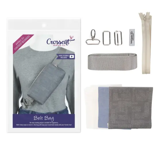 Crosscut Sewing Co.&reg; Belt Bag Sewing Project Kit - Beginner Friendly DIY Sewing Kit Kantha cloth {1}