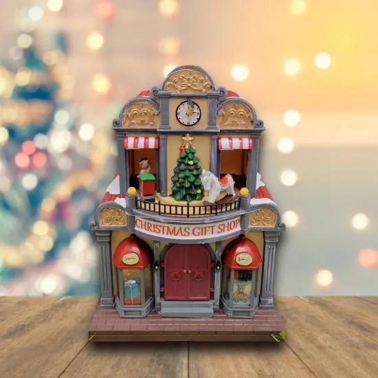 Christmas Village. Christmas Gift Shop with LED Lights {2}