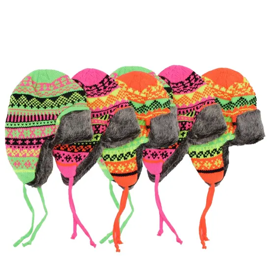 Neon Trooper With Faux Fur 1 Piece Assorted Color {3}