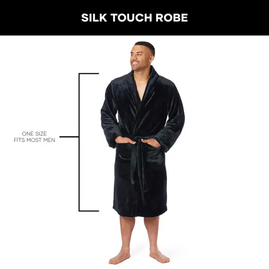 Northwest Silk Touch L/XL Bath Robe Jet Black 26&times;47 Inches {5}
