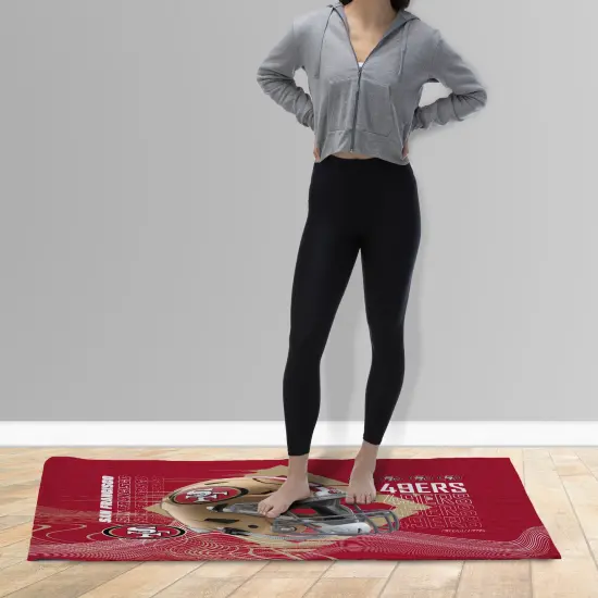 San Francisco 49ers NFL Wavelength Washable Rug 20X32 Inches {2}