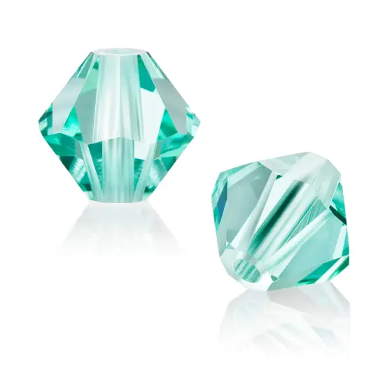 Preciosa 4mm Czech Crystals Bicone Rondelle Beads, 40pcs Caribbean Sea {5}