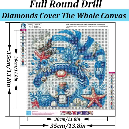 Gnome Drift Bottle Diamond Art Kits for Adults, 5D Diamond Painting Kits for Adults Beginners, DIY Full Round Drill Diamond Dot Painting Gem Art Kits for Adult, Home Wall Decor 13.8x13.8 Inch {1}