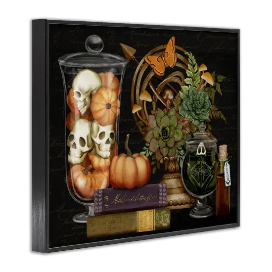 Autumnal Dark Academia Framed Giclee Art Black {3}