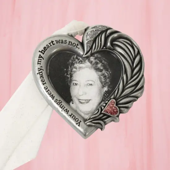 Gloria Duchin Remembrance Heart Frame Pewter Christmas Ornament {2}