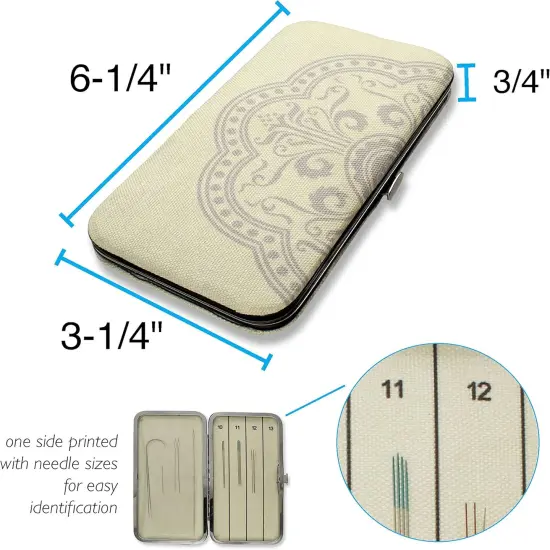 The Beadsmith Two Sided Magnetic Needle Case &ndash; Basic Elements &ndash; 6.25&rdquo; x 3.25&rdquo; x .75&rdquo;, Snap Closure, One Side Printed with Needle Sizes &ndash; Keep Your Needles Organized and in One Place {3}