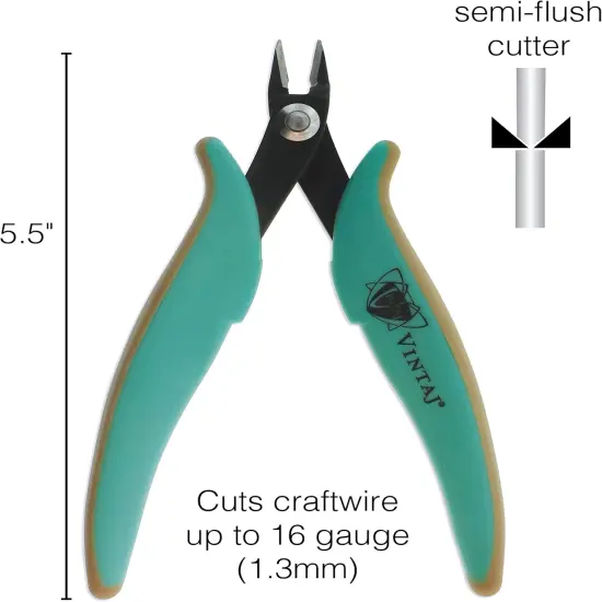 The Beadsmith Vintaj Semi-Flush Cutter &ndash; 5-Inches (127mm), Ergonomic Handle &ndash; Make Clean, Flush & Precise Cuts &ndash; Jewelry Making Tool for Creating Earrings, Bracelets & Necklaces {2}