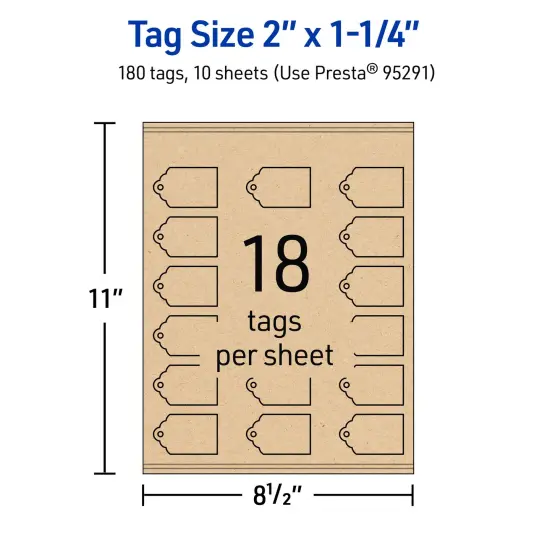 2" x 1-1/4" Rectangle Scalloped Edge, Kraft Brown Printable Tags {5}