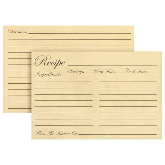 60-Pack Juvale Recipe Cards Double Sided, Bulk Pack Thick Vintage Index Cards 4x6 for Cooking, Baking and Kitchen Organization, Restaurants, Cafes, Diners, Recipes Brown {5}