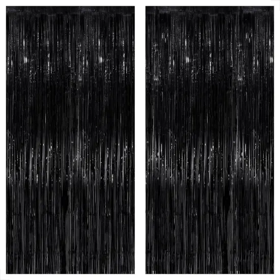 Fringe Backdrop for Black Party Decorations {1}