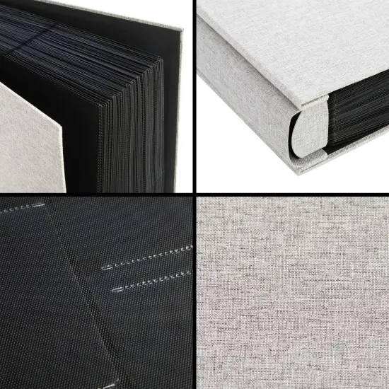 4x6 Photo Album with 1000 Pockets, Extra Large Capacity, Linen Cover, Picture Albums Holds 1000 Horizontal and Vertical Photos (Gray Exterior, Black Interior, 14x13x3 in) Grey {6}