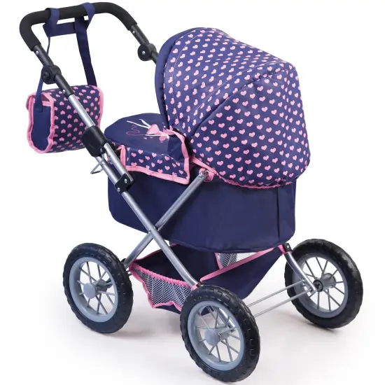 Bayer: Baby Doll Pram &ndash; Adjustable Trendy Stroller with Large Wheels, Foldable & Stylish for Dolls Up to 46cm - Pink and Blue {6}