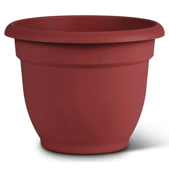 Bloem Ariana Pot Planter: 12" - Burnt Red - Durable Resin Pot, Indoor and Outdoor Use, Gardening, Self Watering Disk Included, 3 Gallon Capacity {7}