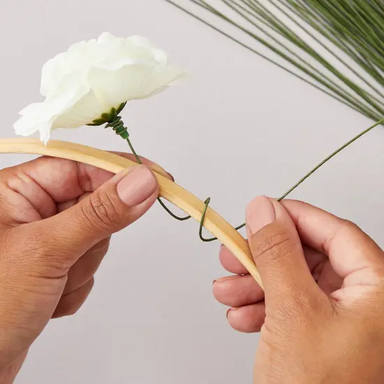 200 Pieces 19 Gauge Dark Green Floral Stem Wire for DIY Crafts, 16 In Paper Wrapped Wire for Artificial Flower Arrangements {4}