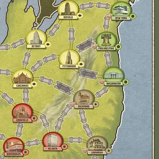 Rio Grande Games: Free Ride USA - Railroad Development Strategy Board Game, 1950s America Themed Train Game, Connect Cities, Ages 14+, 1-5 Players {5}